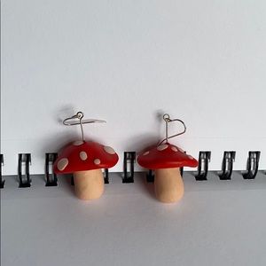 Homemade mushroom clay earrings!